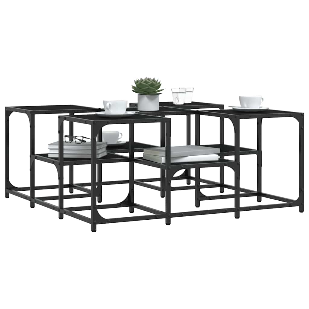 sofabord 91x91x40 cm konstrueret træ sort