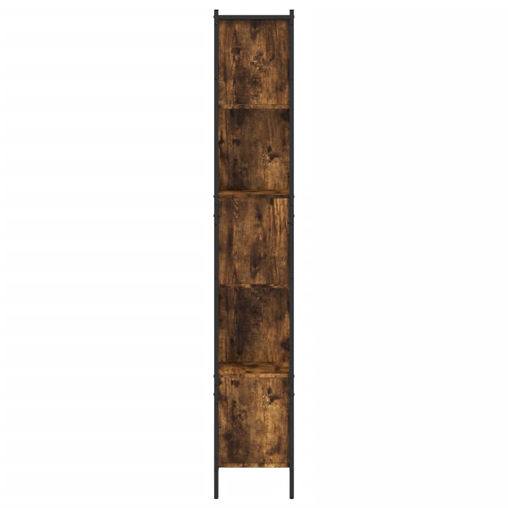 bogreol 102x28x172 cm konstrueret træ røget egetræsfarve