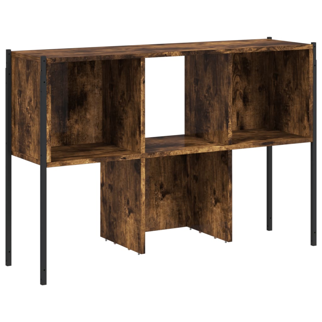 bogreol 102x28x172 cm konstrueret træ røget egetræsfarve