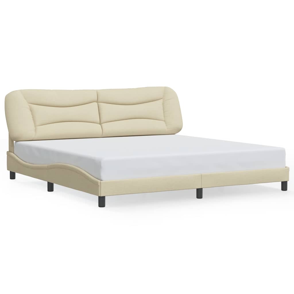 sengeramme uden madras Hvar 200x200 cm stof cremefarvet