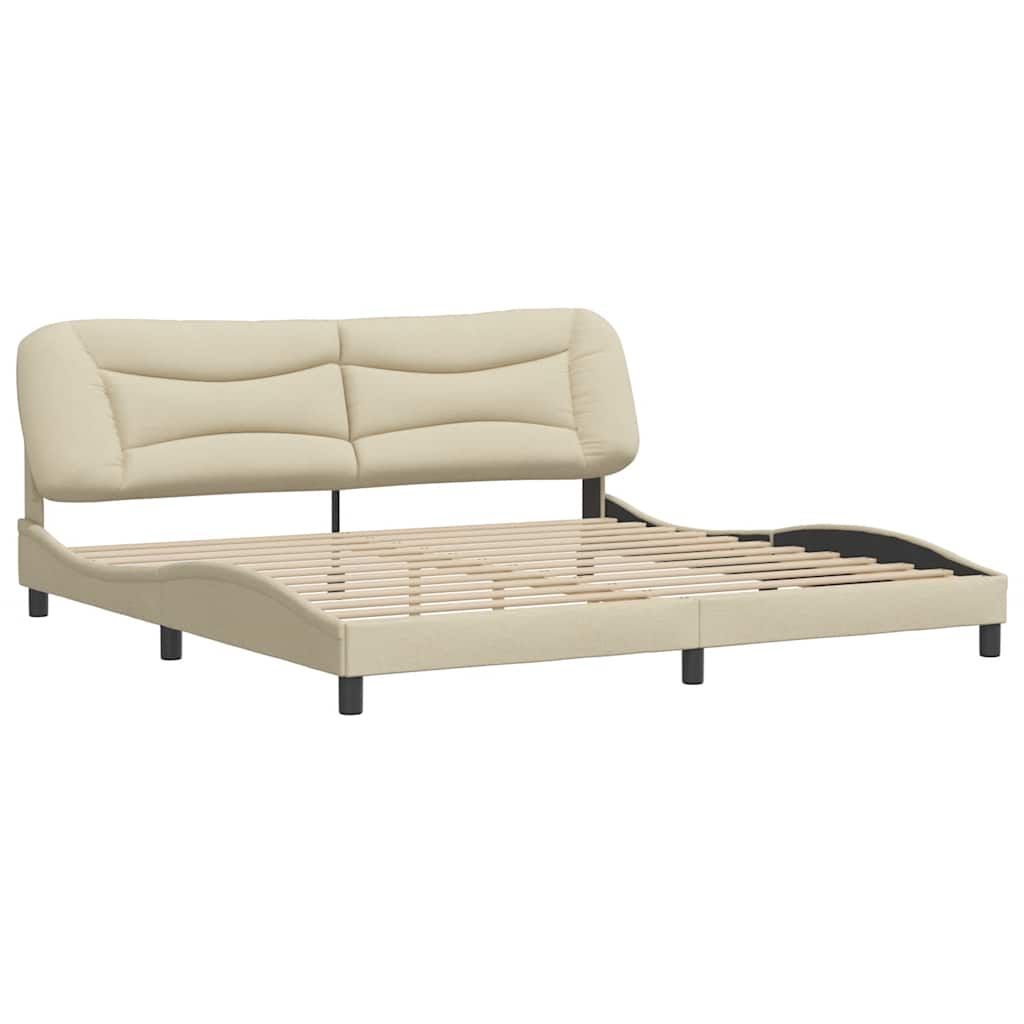 sengeramme uden madras Hvar 200x200 cm stof cremefarvet
