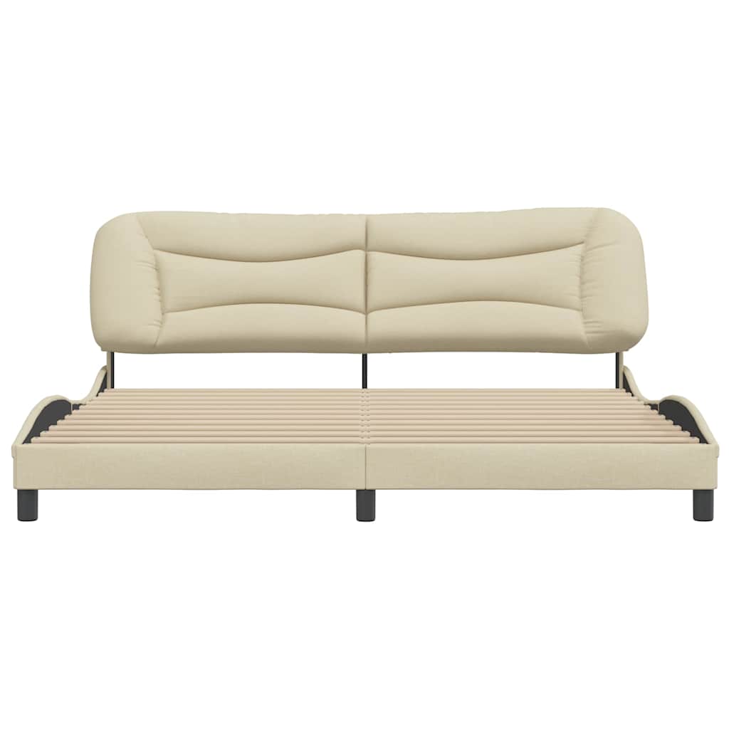 sengeramme uden madras Hvar 200x200 cm stof cremefarvet