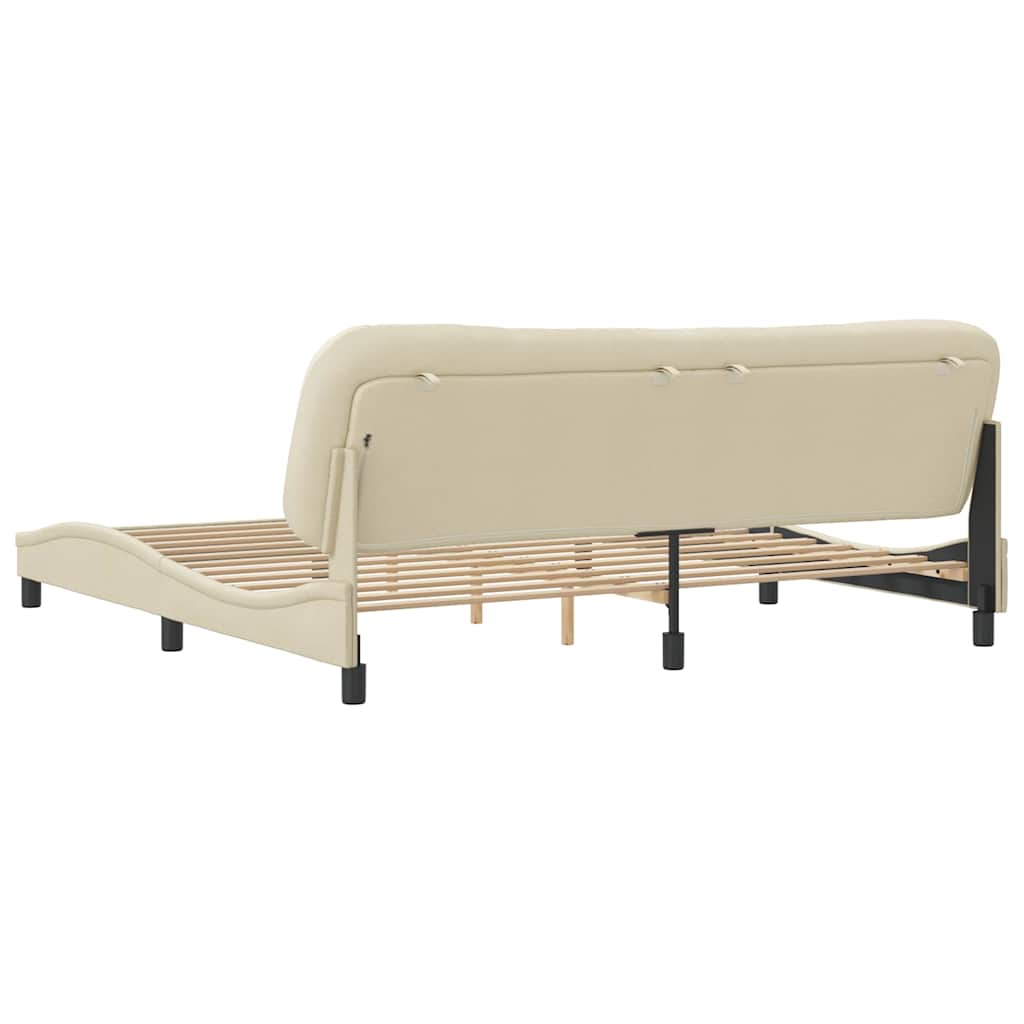 sengeramme uden madras Hvar 200x200 cm stof cremefarvet