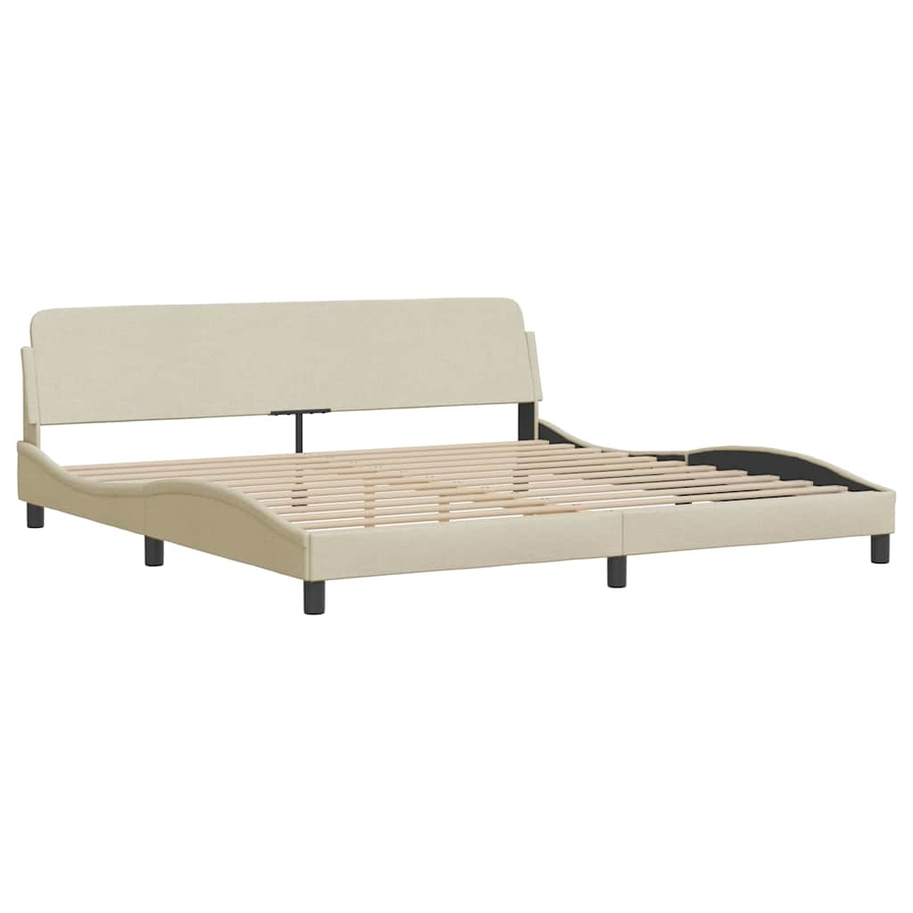 sengeramme uden madras Hvar 200x200 cm stof cremefarvet