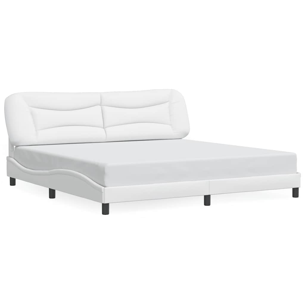 sengeramme uden madras Hvar 200x200 cm kunstlæder hvid