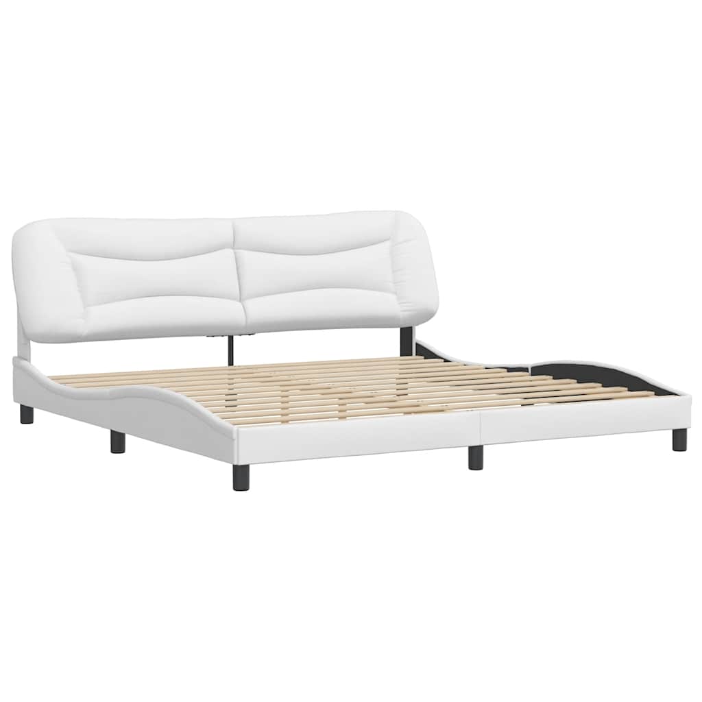 sengeramme uden madras Hvar 200x200 cm kunstlæder hvid