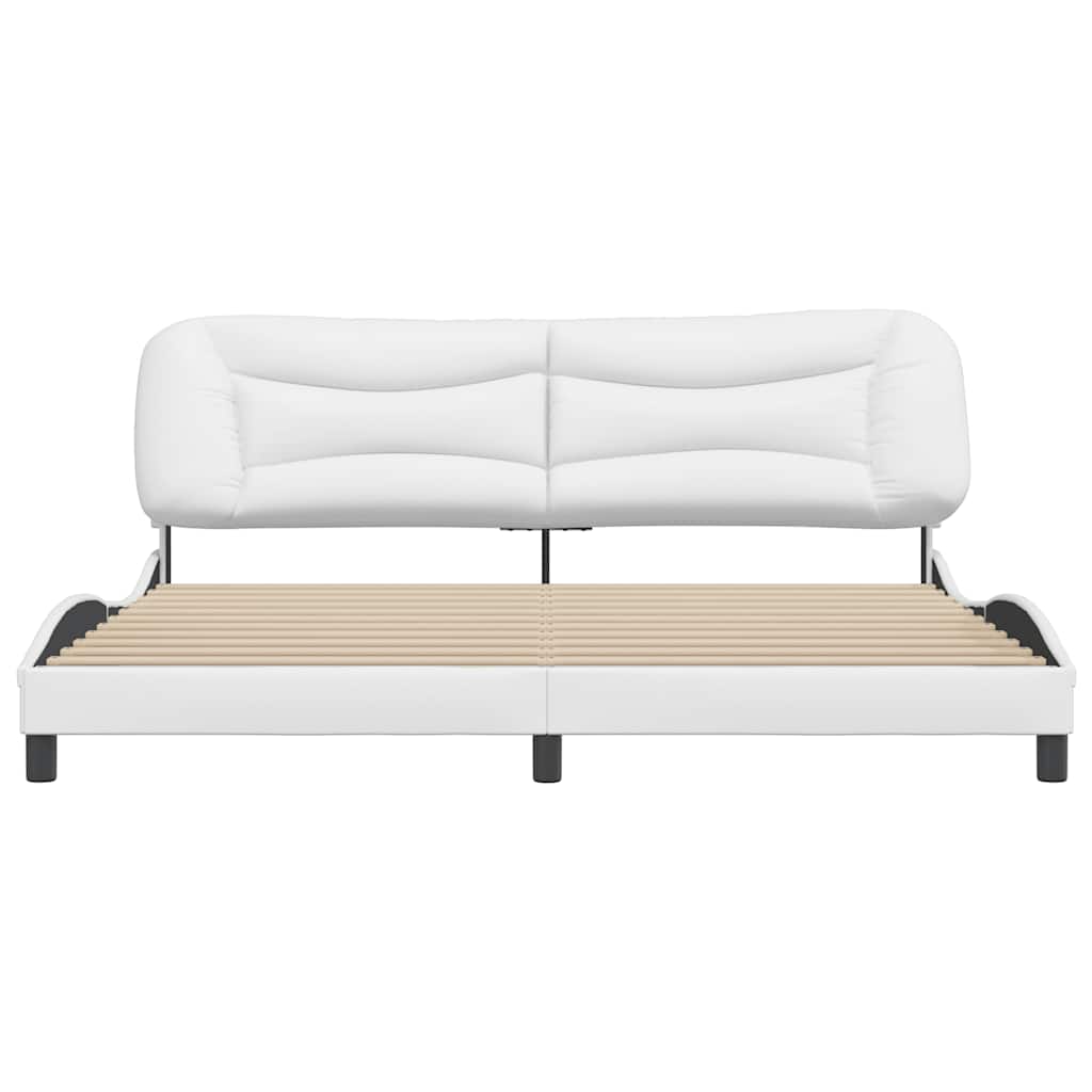 sengeramme uden madras Hvar 200x200 cm kunstlæder hvid
