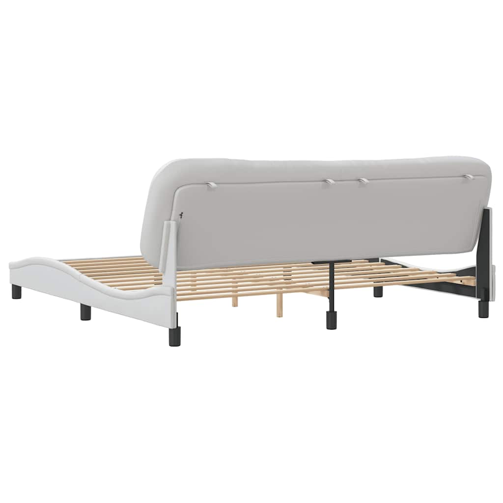sengeramme uden madras Hvar 200x200 cm kunstlæder hvid