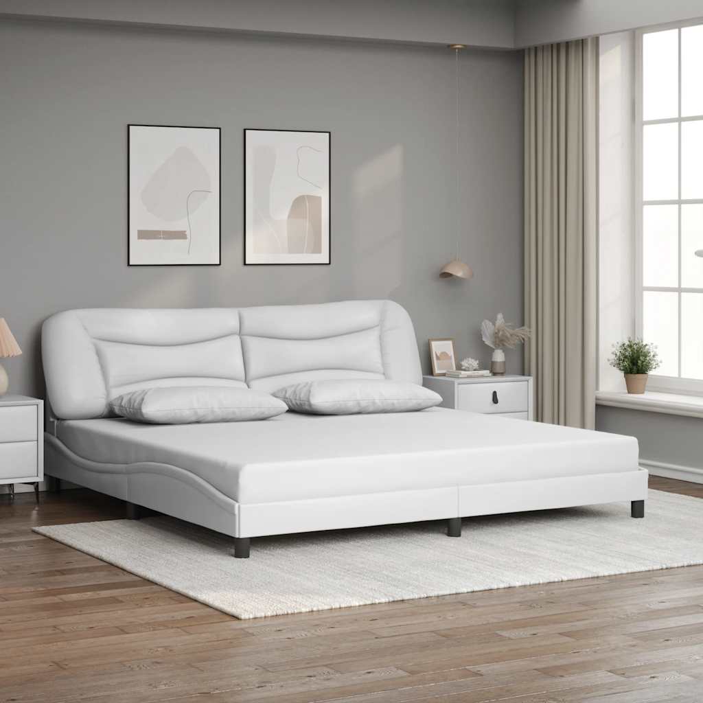sengeramme uden madras Hvar 200x200 cm kunstlæder hvid
