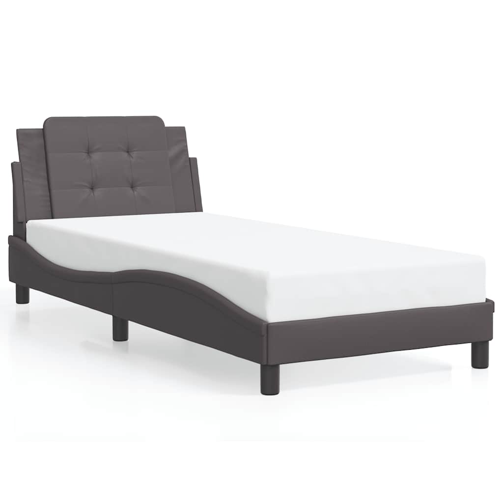 sengeramme uden madras Zadar 90x200 cm kunstlæder grå