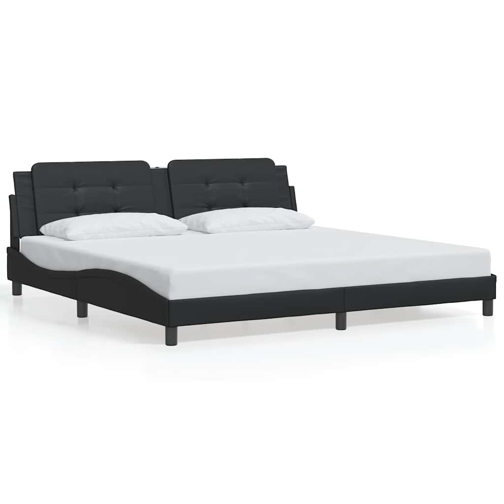 sengeramme uden madras Zadar 200x200 cm kunstlæder sort