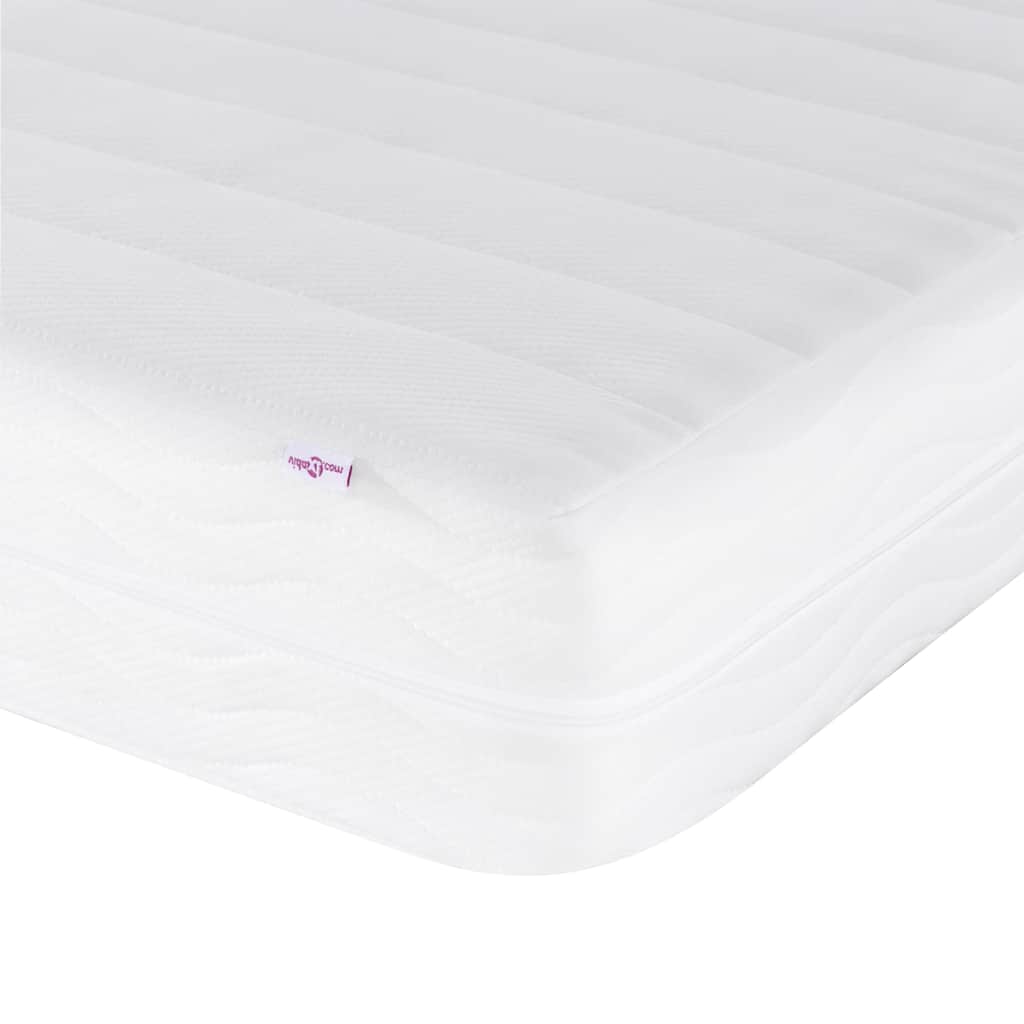seng med madras Dover 200x200 cm stof cremefarvet