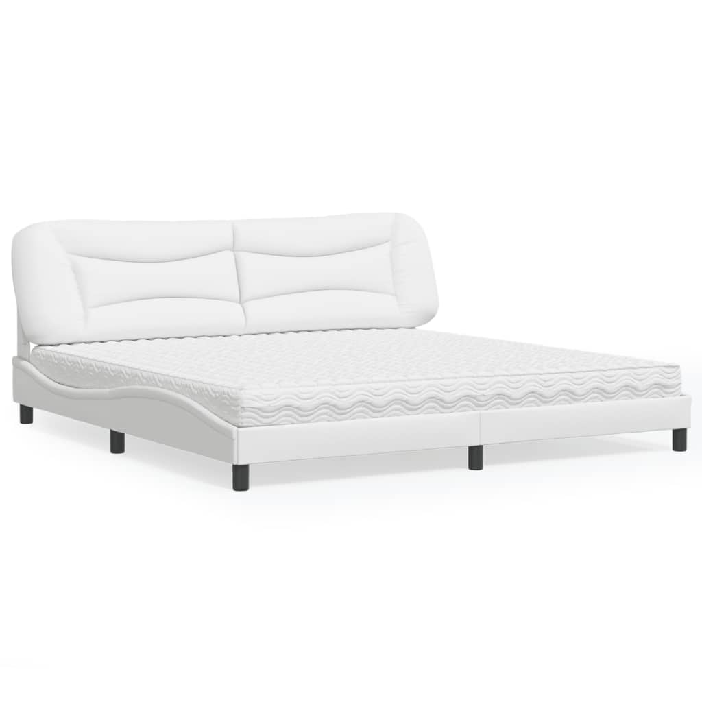 seng med madras Hvar 200x200 cm kunstlæder hvid