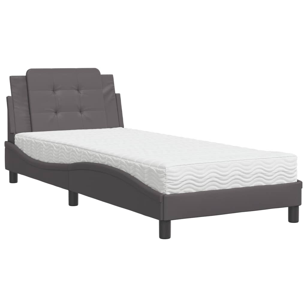 sengeramme uden madras Zadar 90x200 cm kunstlæder grå