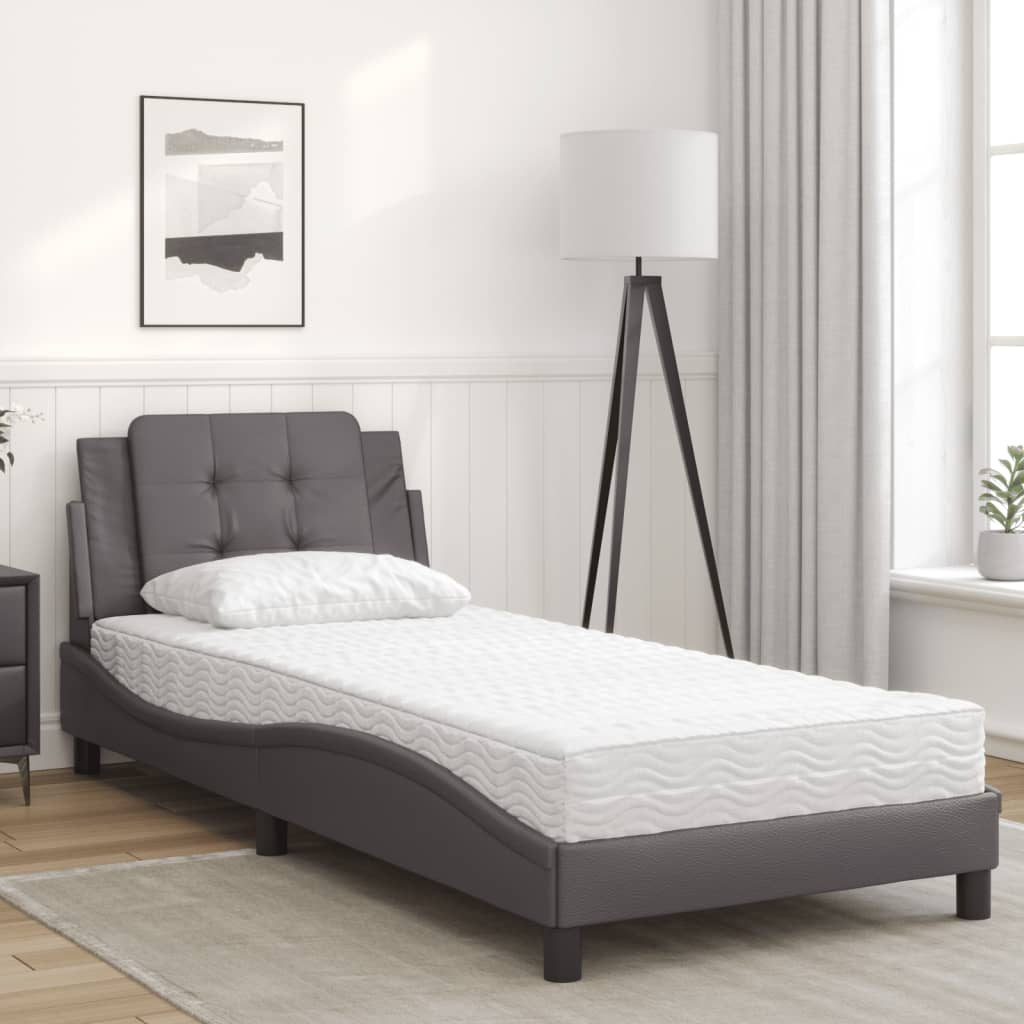 sengeramme uden madras Zadar 90x200 cm kunstlæder grå
