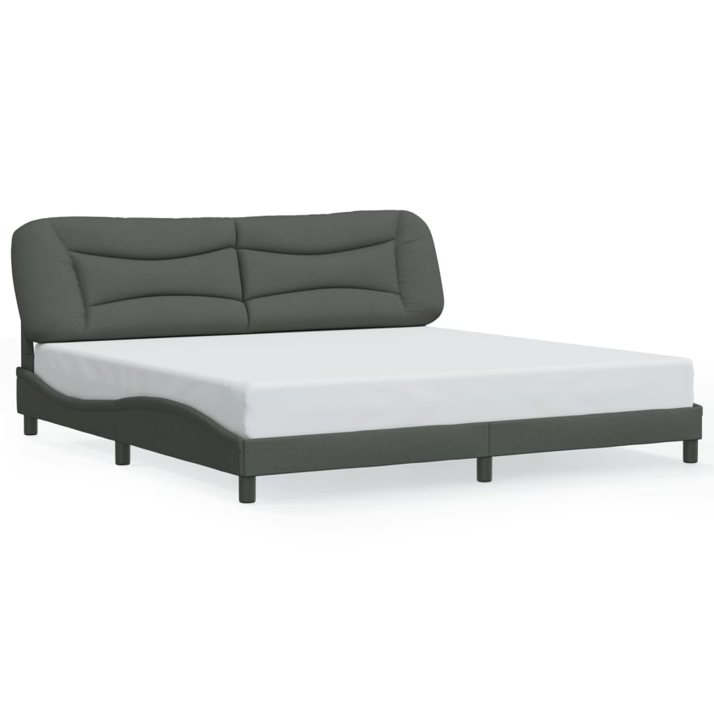 sengeramme med LED uden madras Hvar 200x200 cm stof mørkegrå