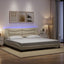 sengeramme med LED uden madras Hvar 200x200 cm stof cremefarvet