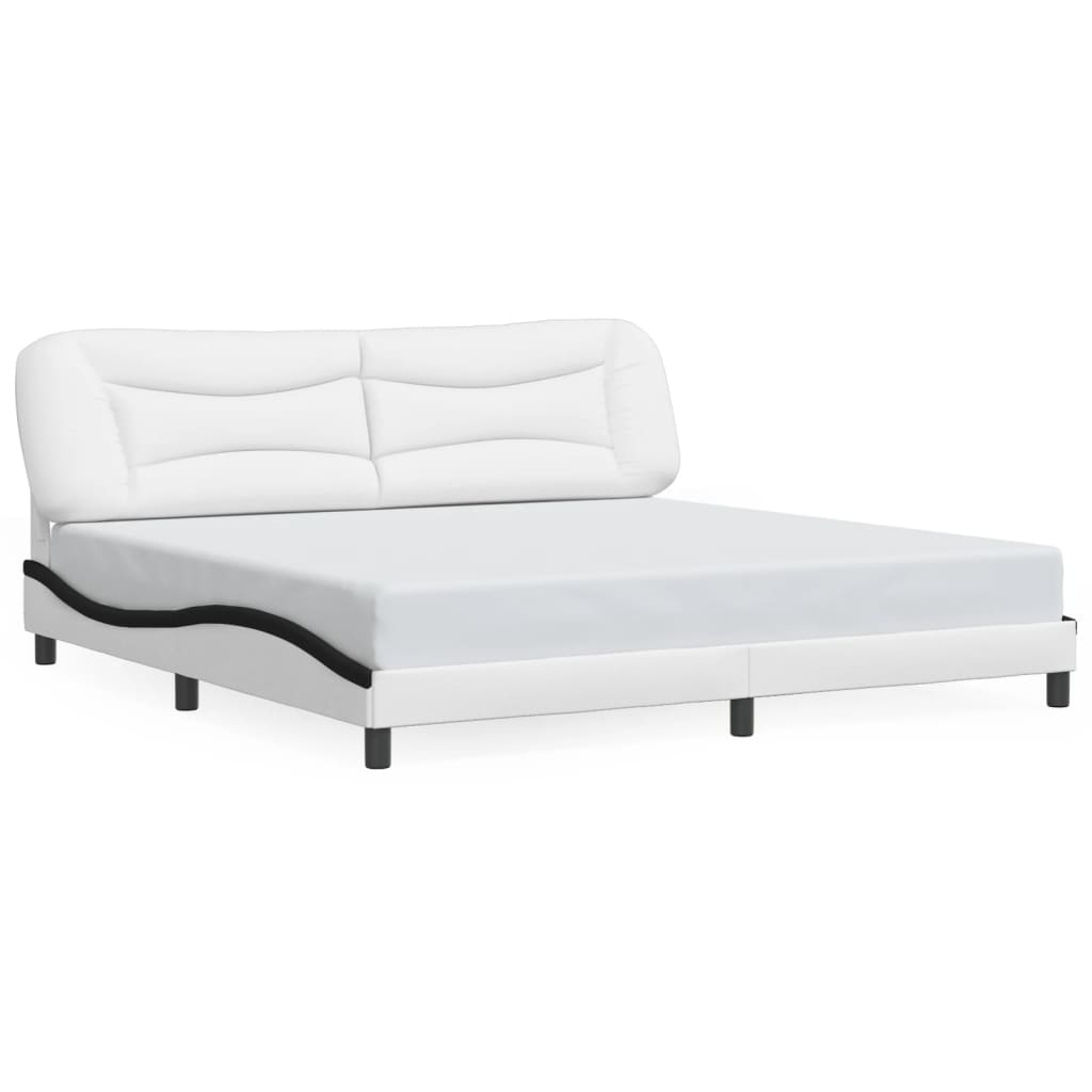 sengeramme med LED uden madras Hvar 200x200 cm hvid og sort