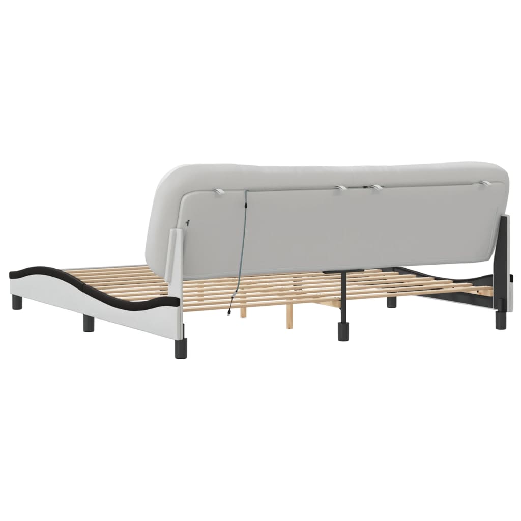 sengeramme med LED uden madras Hvar 200x200 cm hvid og sort