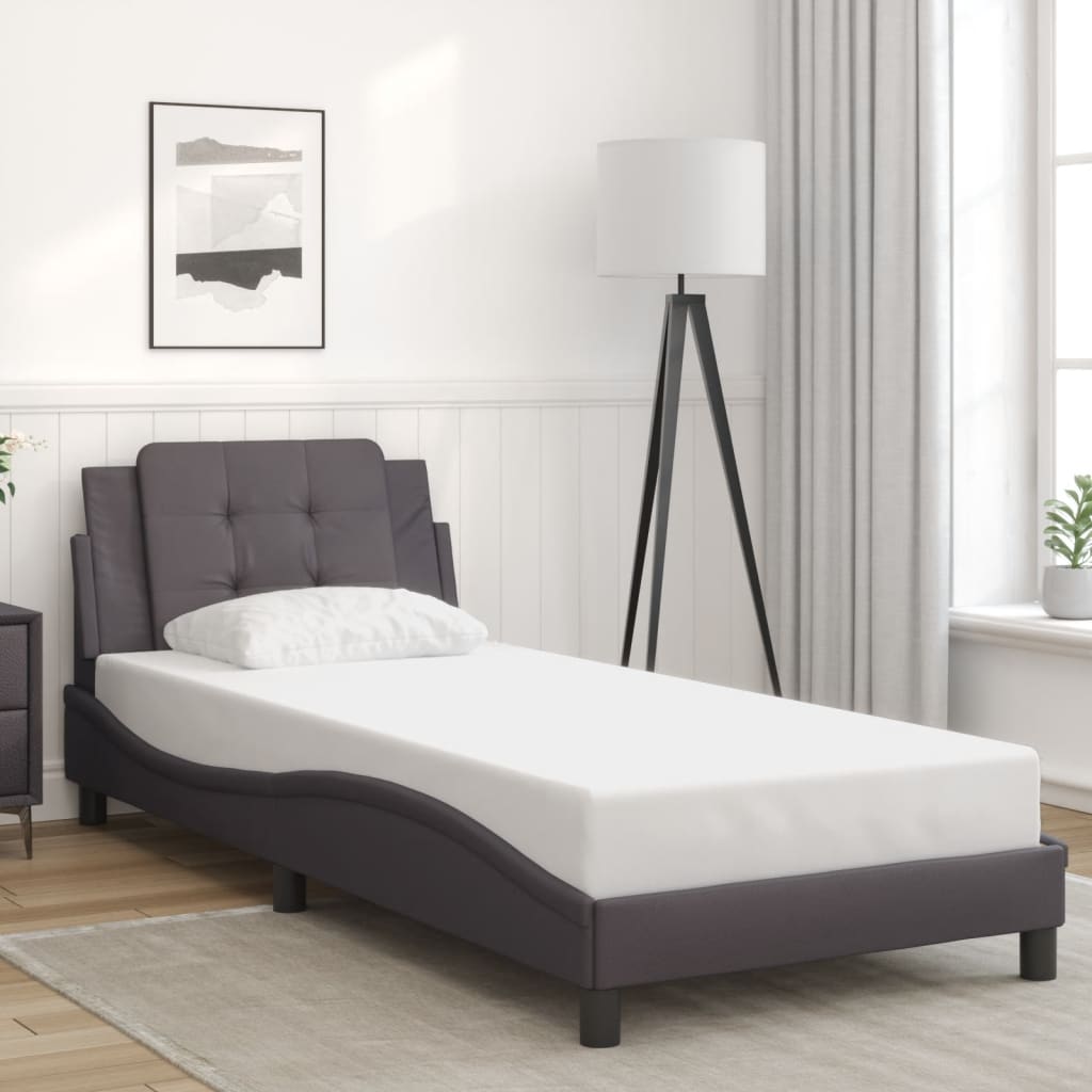 sengeramme med LED uden madras Zadar 90x200 cm grå