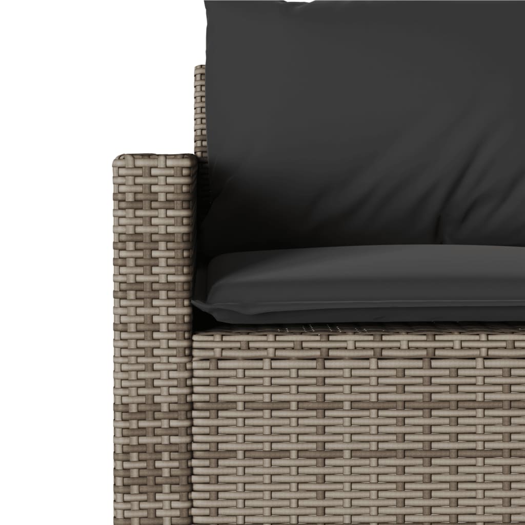sofasæt til haven 6 dele med hynder polyrattan grå