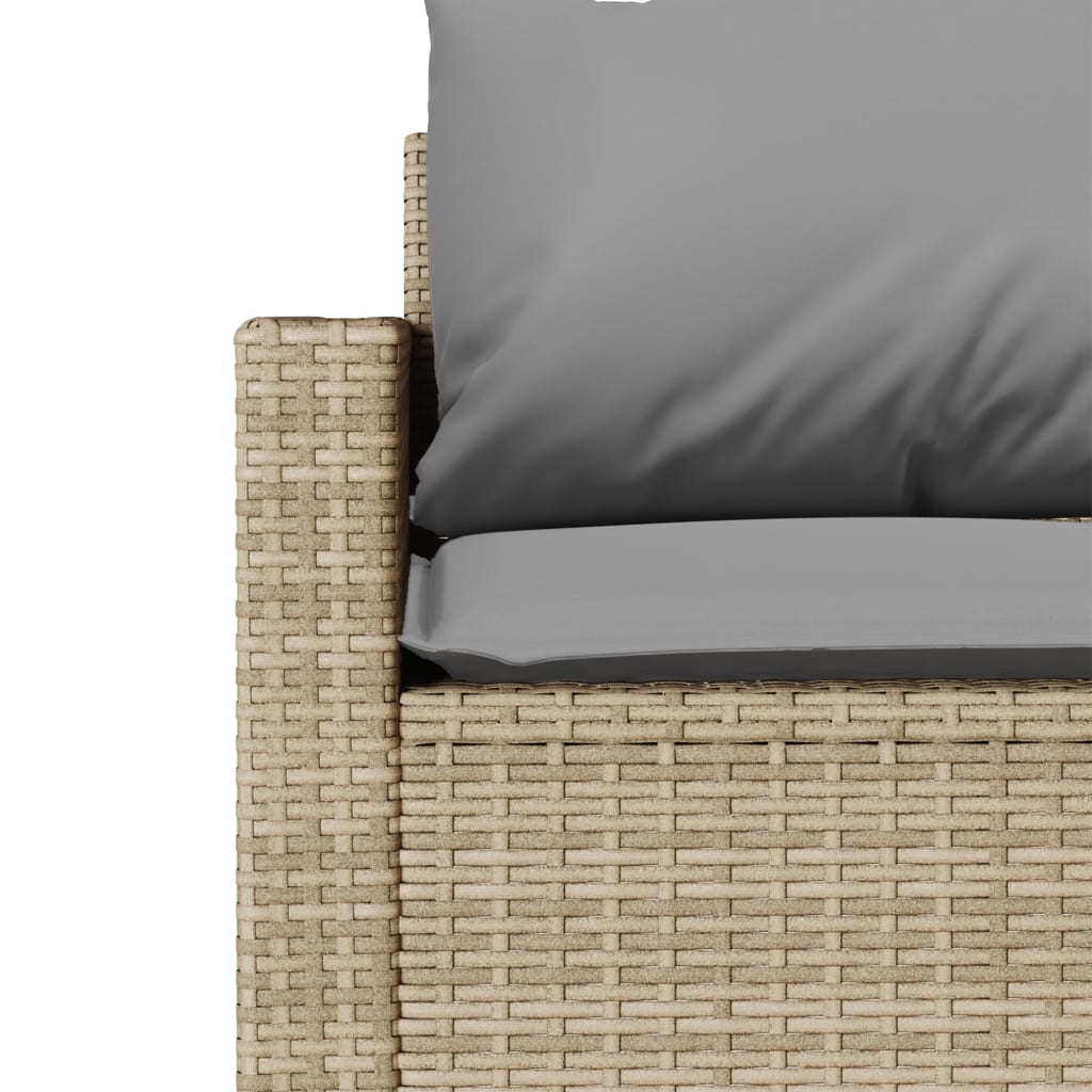 sofasæt til haven 6 dele med hynder polyrattan beige