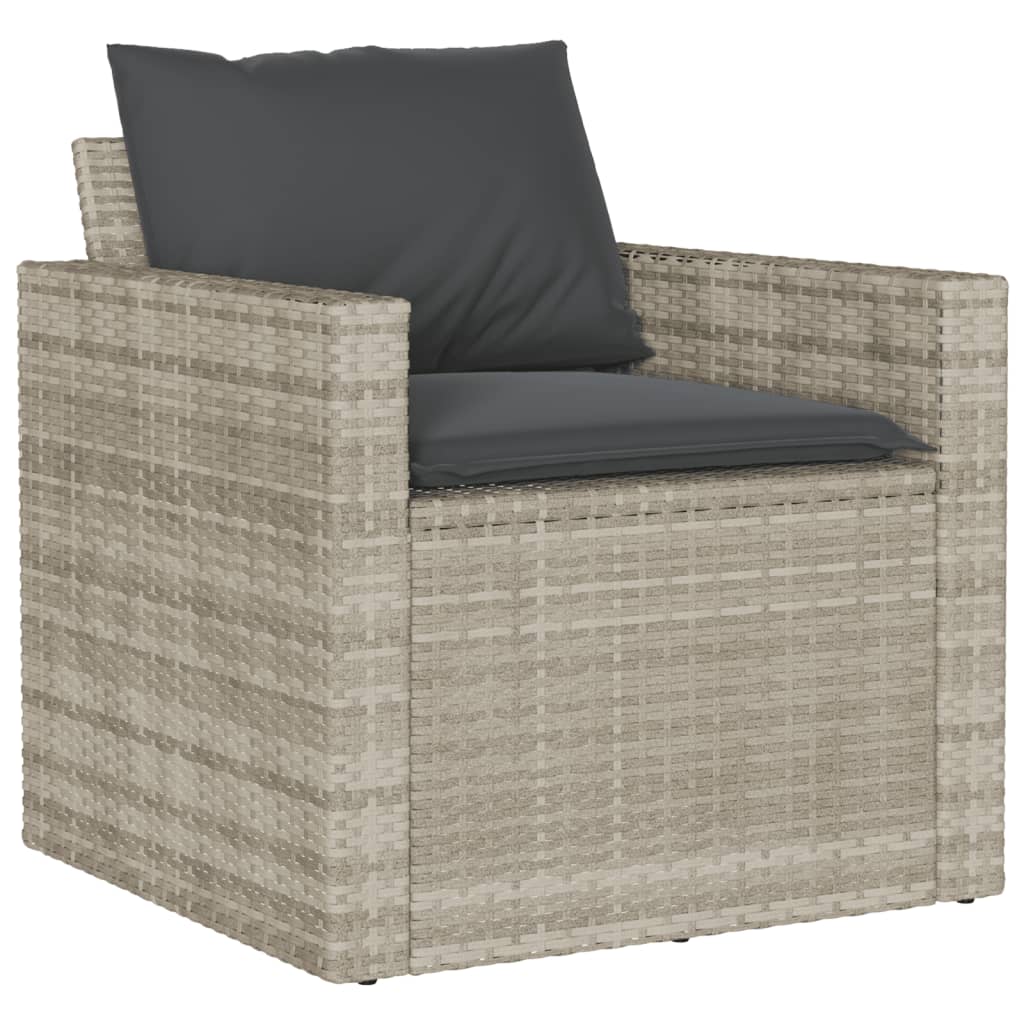 sofasæt til haven 6 dele med hynder polyrattan lysegrå