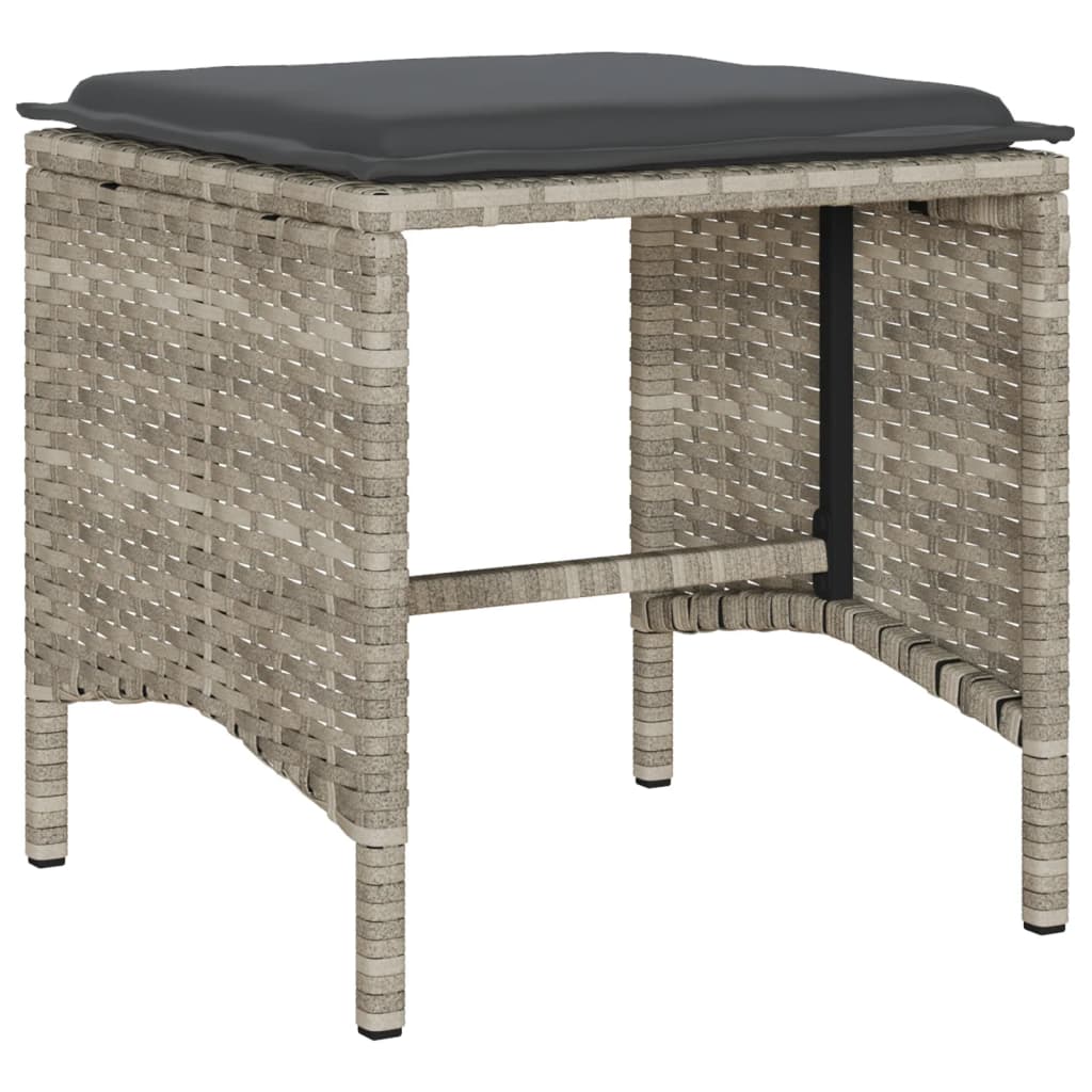 sofasæt til haven 6 dele med hynder polyrattan lysegrå