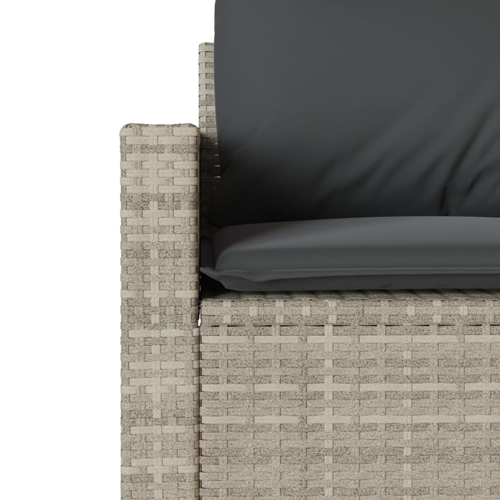sofasæt til haven 6 dele med hynder polyrattan lysegrå