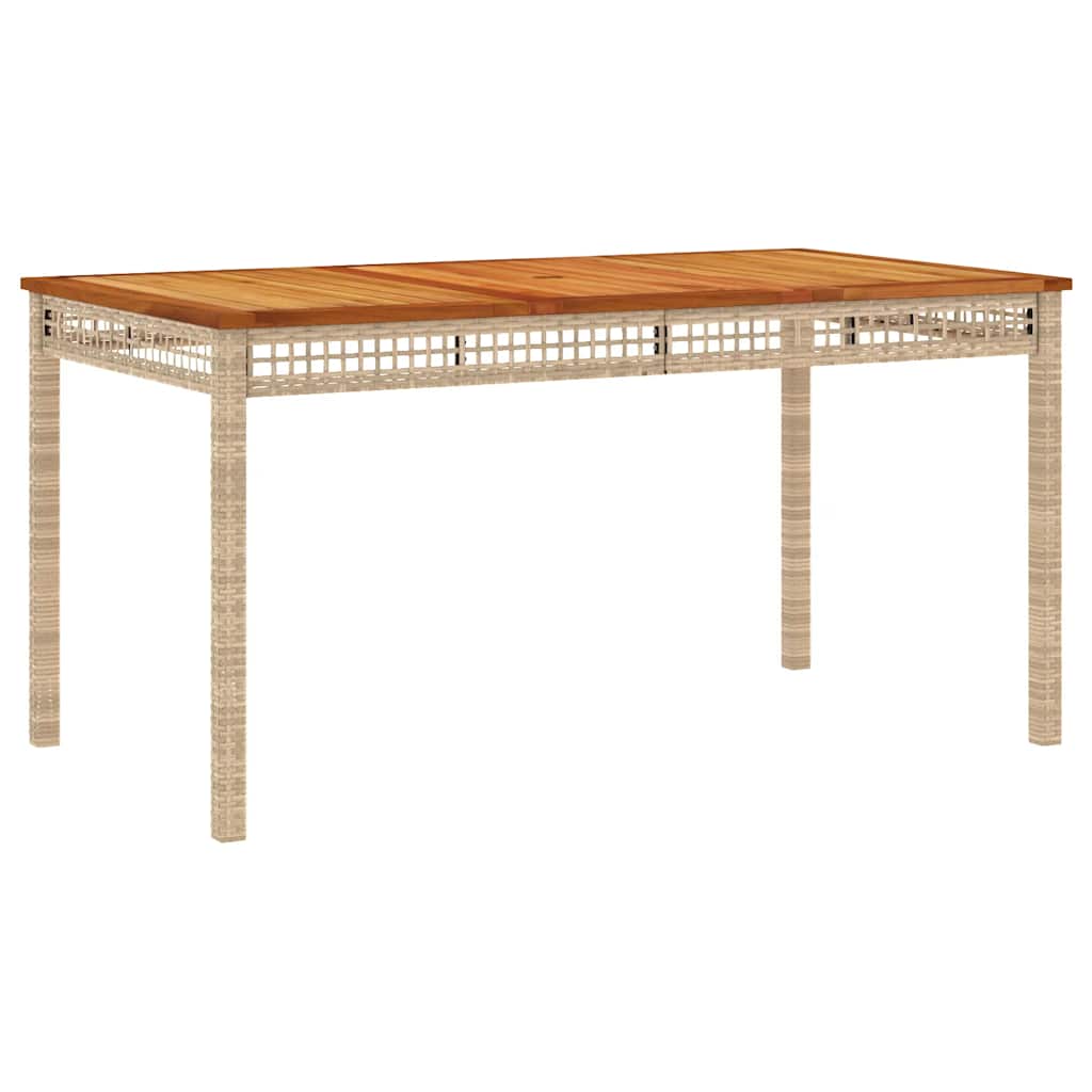 spisebordssæt til haven 5 dele med hynder polyrattan beige
