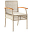 spisebordssæt til haven 5 dele med hynder polyrattan beige