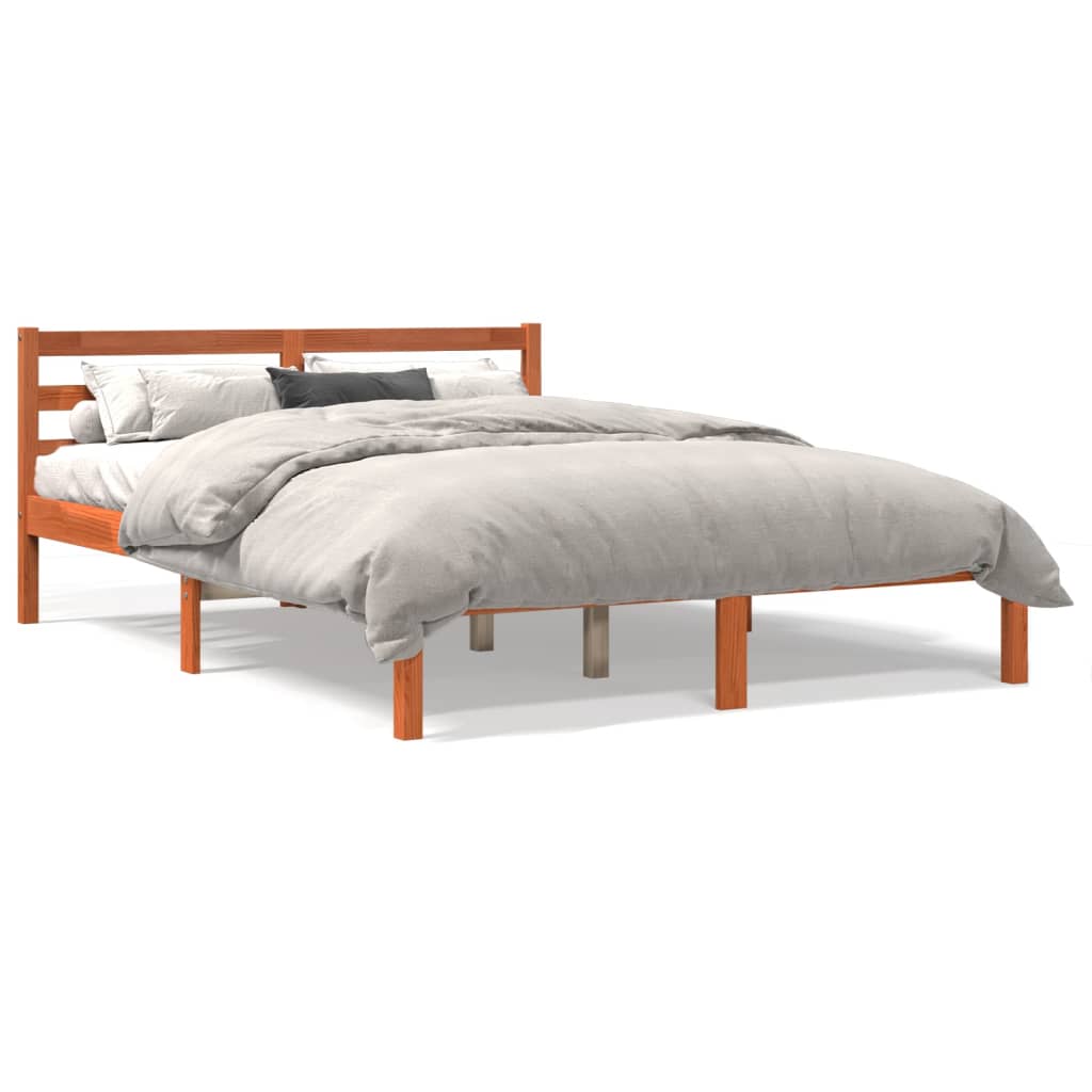 sengeramme uden madras 120x190 cm massivt fyrretræ gyldenbrun