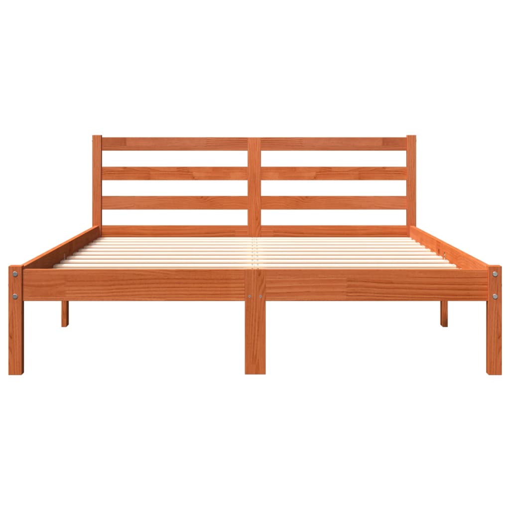 sengeramme uden madras 120x190 cm massivt fyrretræ gyldenbrun