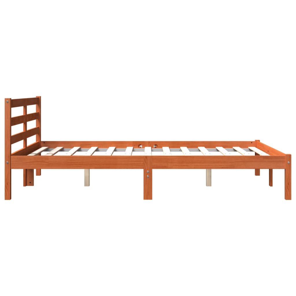 sengeramme uden madras 120x190 cm massivt fyrretræ gyldenbrun
