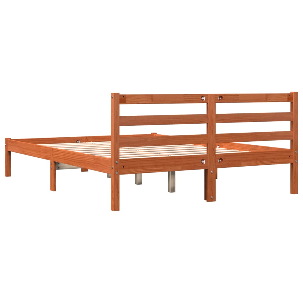 sengeramme uden madras 120x190 cm massivt fyrretræ gyldenbrun