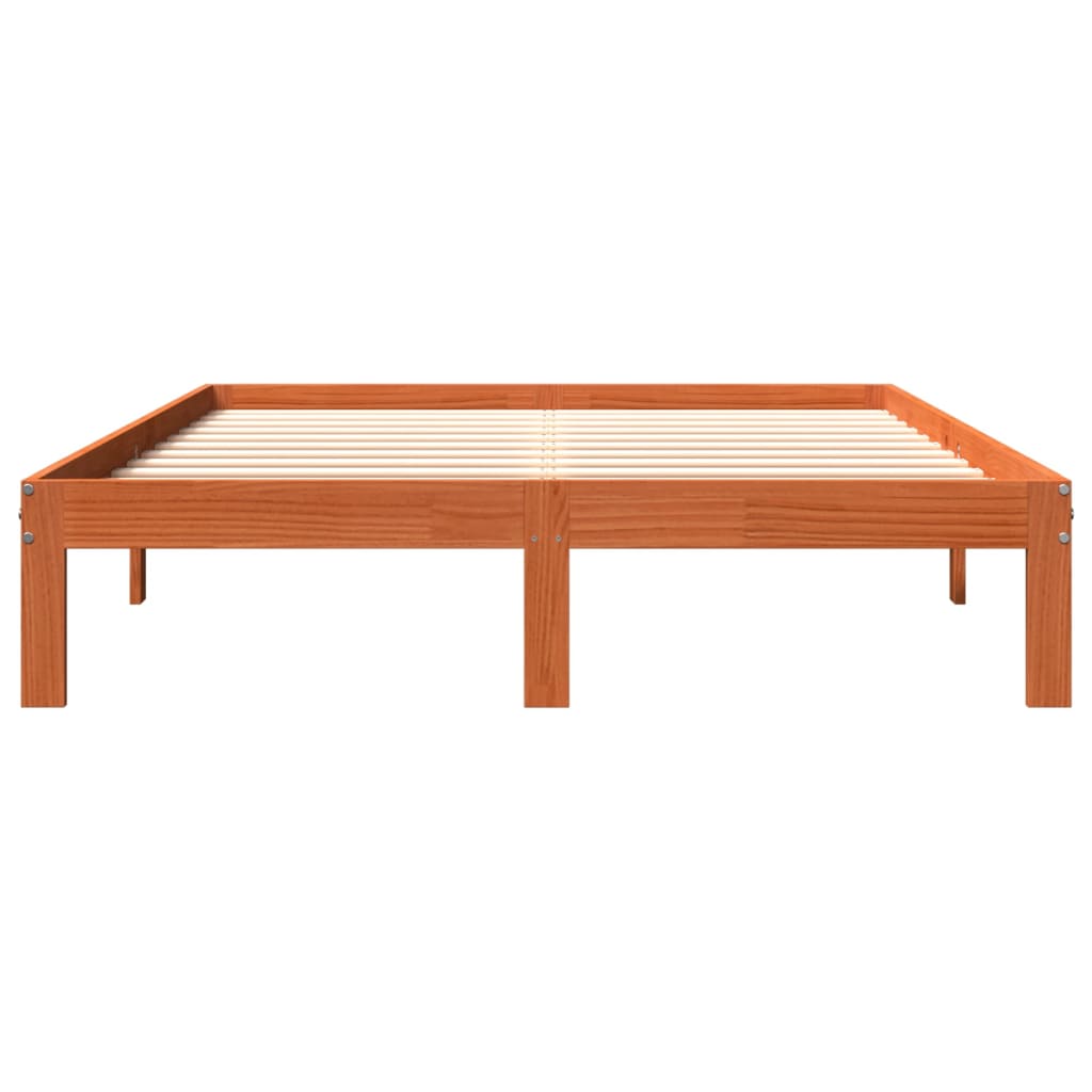 sengeramme uden madras 120x190 cm massivt fyrretræ gyldenbrun