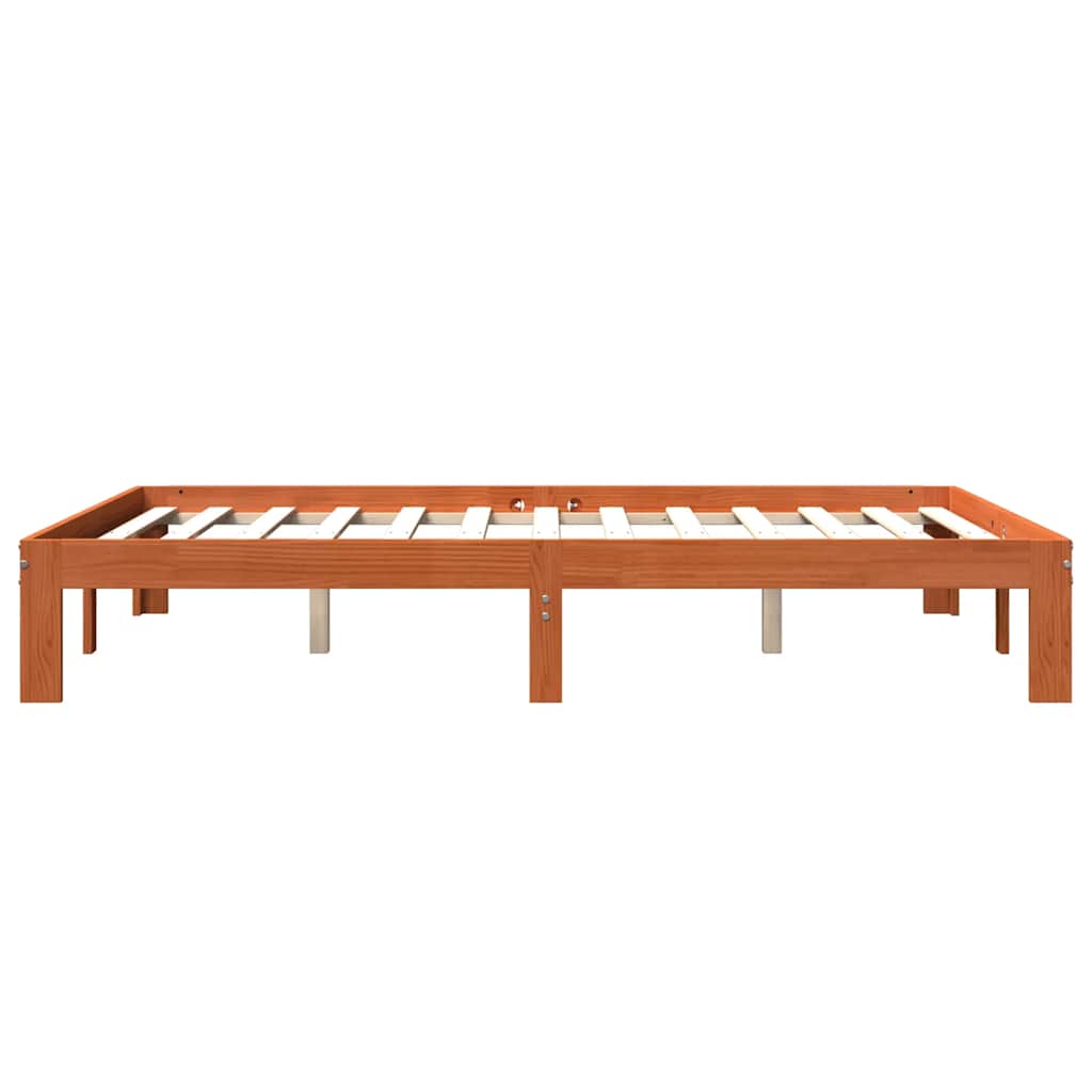 sengeramme uden madras 140x190 cm massivt fyrretræ gyldenbrun