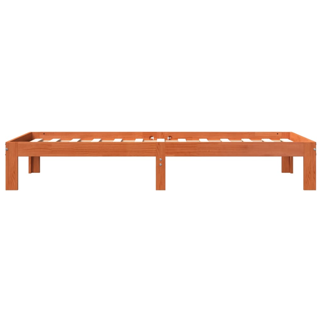 sengeramme uden madras 100x200 cm massivt fyrretræ gyldenbrun