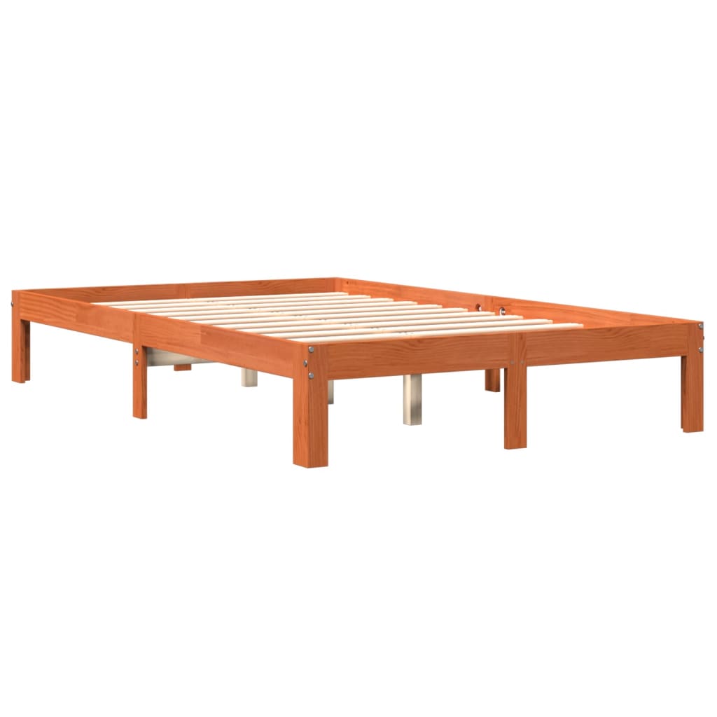 sengeramme uden madras 140x200 cm massivt fyr gyldenbrun