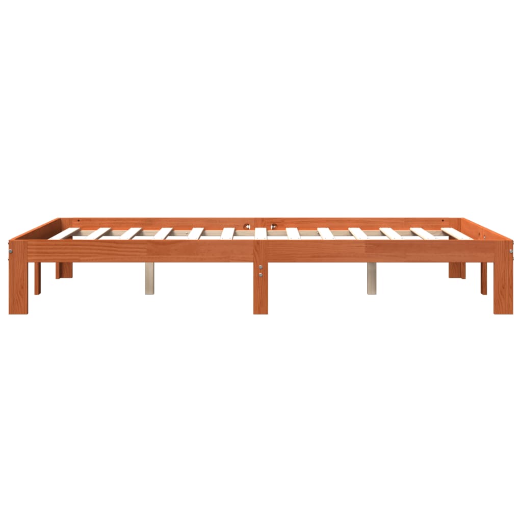 sengeramme uden madras 140x200 cm massivt fyr gyldenbrun