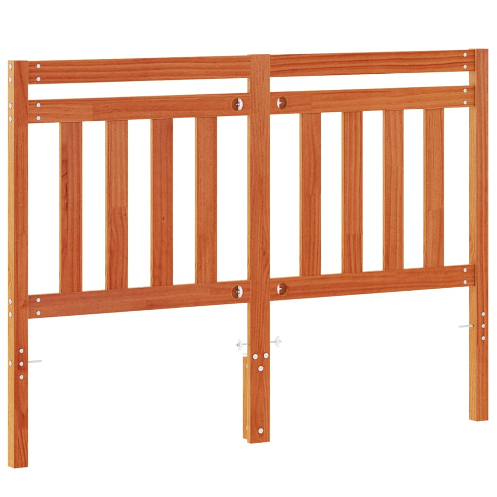 sengegavl 135 cm massivt fyrretræ gyldenbrun