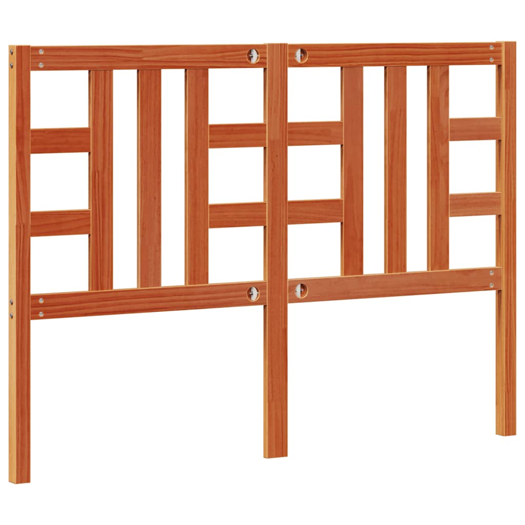 sengegavl 135 cm massivt fyrretræ gyldenbrun