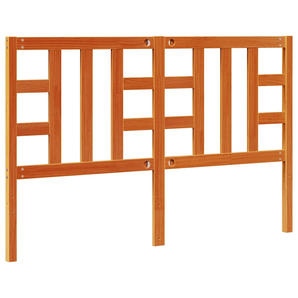 sengegavl 150 cm massivt fyrretræ gyldenbrun