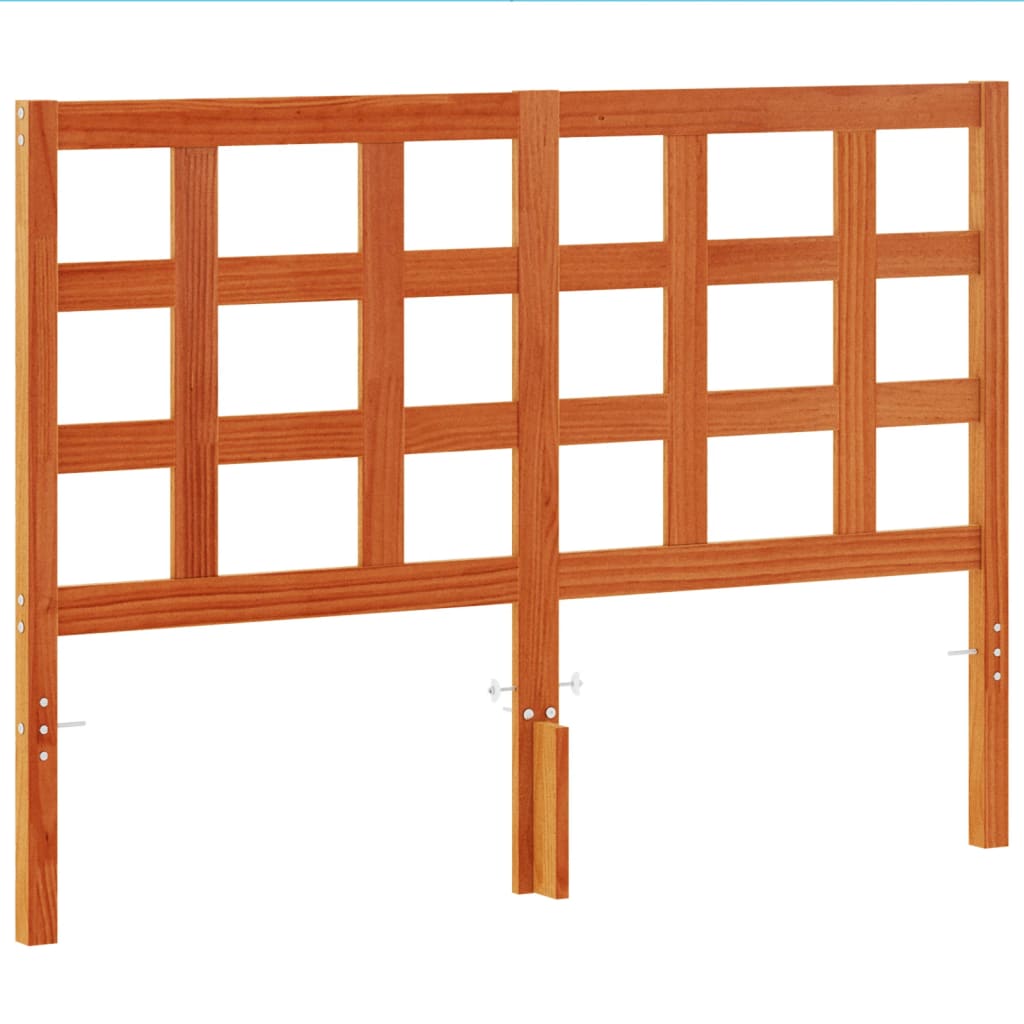 sengegavl 135 cm massivt fyrretræ gyldenbrun
