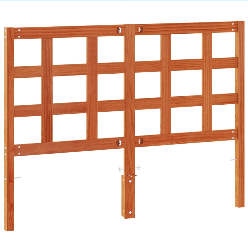 sengegavl 135 cm massivt fyrretræ gyldenbrun