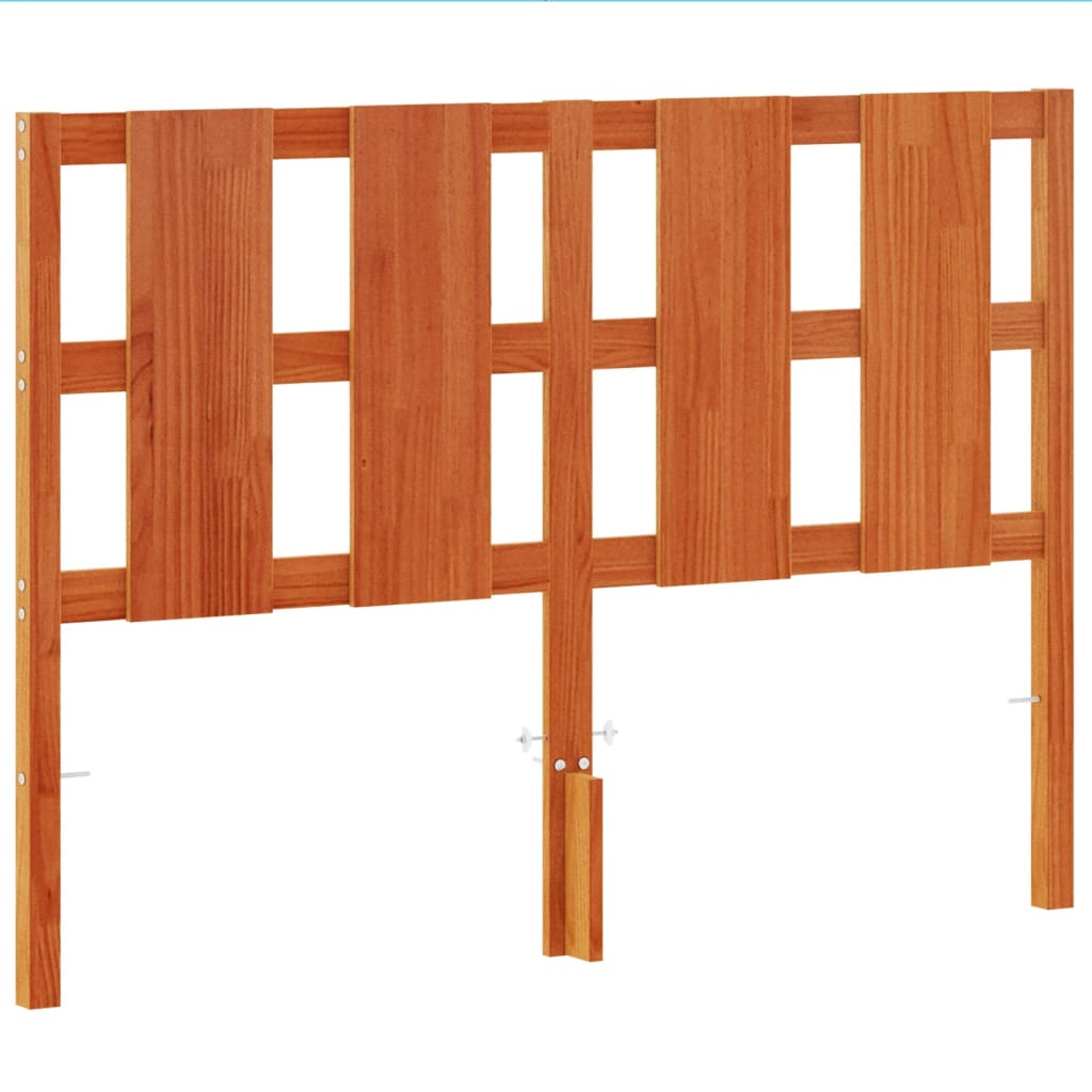 sengegavl 135 cm massivt fyrretræ gyldenbrun