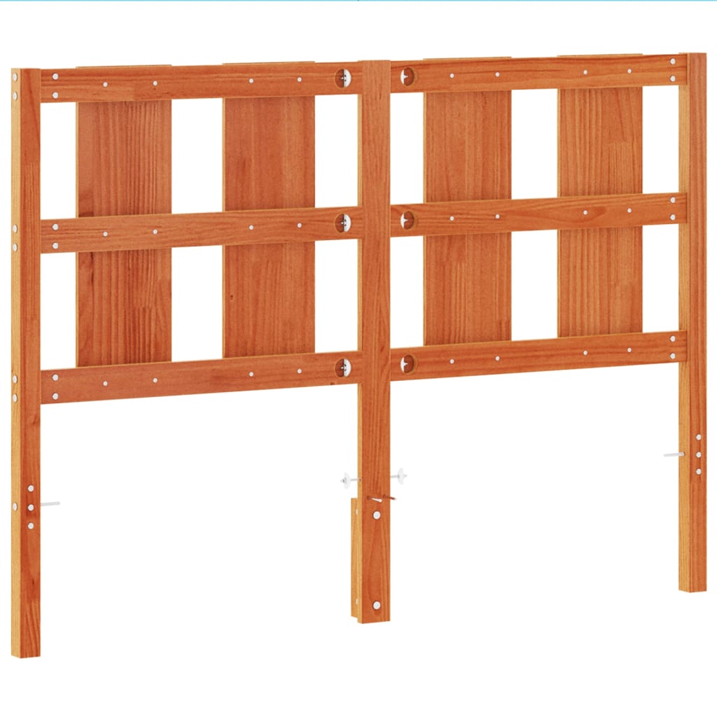 sengegavl 135 cm massivt fyrretræ gyldenbrun