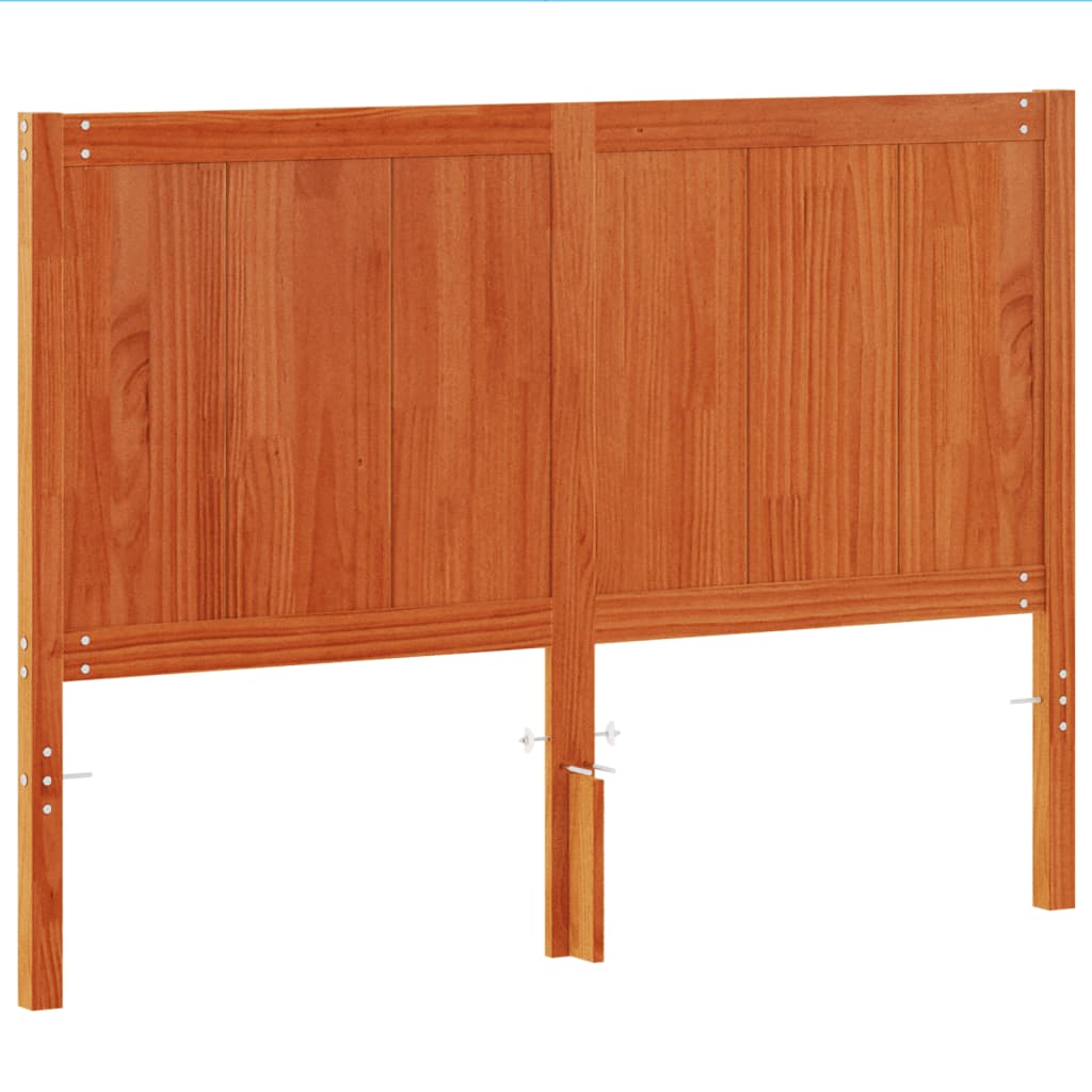 sengegavl 135 cm massivt fyrretræ gyldenbrun