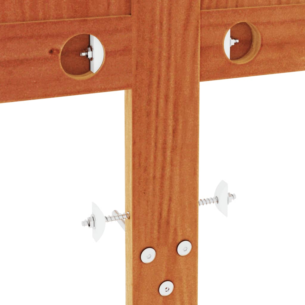 sengegavl 135 cm massivt fyrretræ gyldenbrun