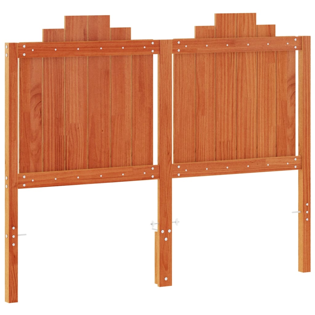 sengegavl 135 cm massivt fyrretræ gyldenbrun